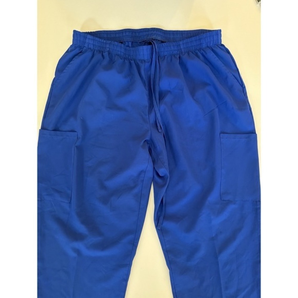 GT Performance Scrub Pants Men's XL Blue Cargo Elastic Waist Drawstring.    3922